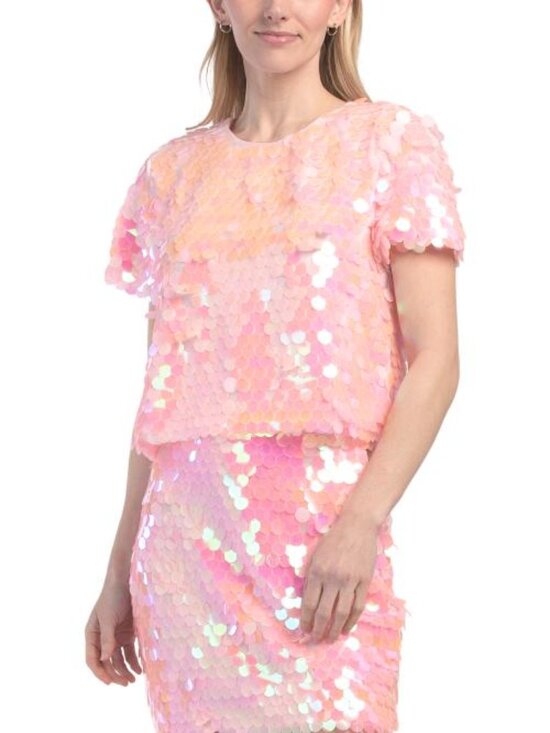 Endless Rose Tops - ENDLESS ROSE Fisheye Sequined Top